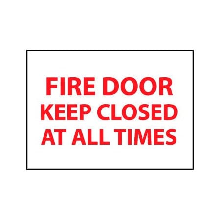National Marker Co Fire Safety Sign - Fire Door Keep Closed At All Times - Vinyl M31PB
